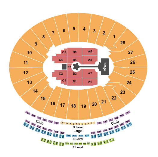 Rose Bowl Stadium AC/DC Seating Chart